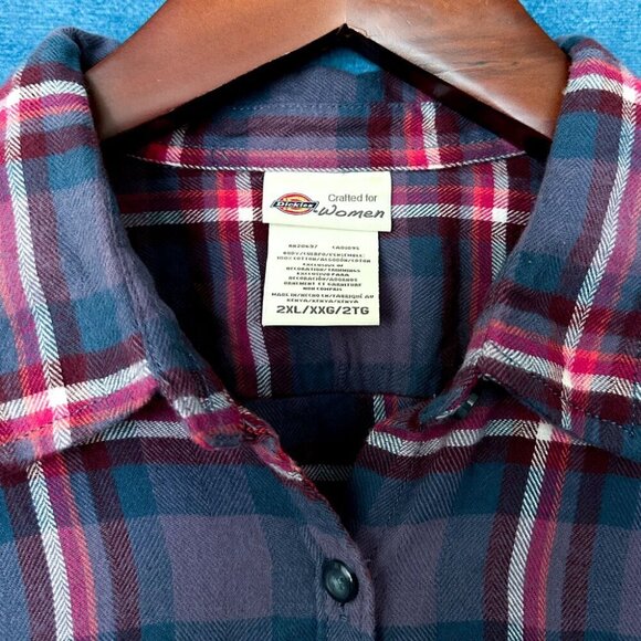 Dickies Crafted For Women Flannel Shirt, Size 2XL - Picture 3 of 4